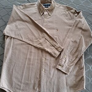 Ralph Lauren Blake Men's Y2K Long Sleeve Large Tan Casual Shirt